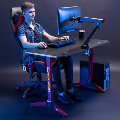 Tavolinë gaming Maclean NanoRS RS701, 120 x 60 cm, LED RGB, e zezë