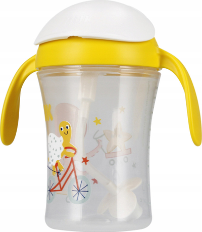 Чаша за деца НУК Motion Cup, 230 ml, 8m+, жолта