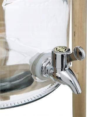 Dispenser pijesh Secret de Gourmet Original, 8L, qelq me mbajtëse druri, transparent