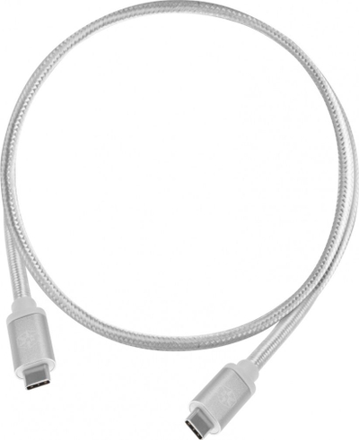 Kabllo USB SilverStone USB C në USB C, 1 m, e bardhë