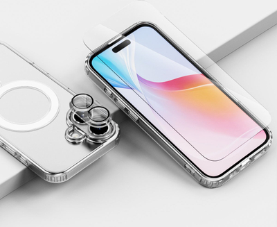 Сет додатоци 4smarts 3in1 Premium Starter за Apple iPhone 16, со MagSafe, проѕирен