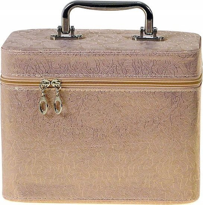 Kuti kozmetike Adar L Trunk, me pasqyrë, me zinxhir, 23x17x15cm