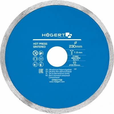 Disk prerës Hogert Technik HT6D758, 230mm, trashësi 1.8mm, gri