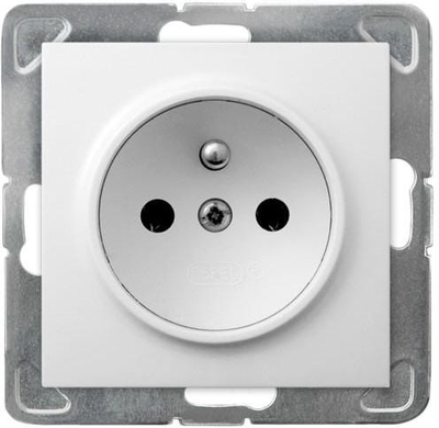 Prizë teke Ospel Impresja GP-1YZP/m/00, me tokëzim, 16A 250V, e bardhë