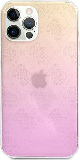 Kapak telefoni Guess Classic Collection për iPhone 12 / 12 Pro, hard case, me ngjyrë gradient, rozë