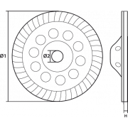 Disk bluarës Graphite Turbo 57H889, 115mm, vrimë 22.2mm, gri