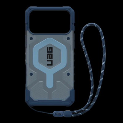 Mbulesë telefoni UAG Pathfinder Clear për iPhone 17 Pro Max, MagSafe, me litar dore, blu