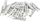 Pinca rrobash Brewis, 3.5 cm, set 20 copë, të bardha