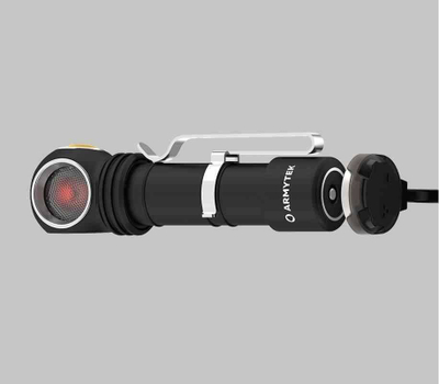 Фронтална лампа ArmyTek Wizard C2 WR, 1100lm, бело и црвено ЛЕД, црна