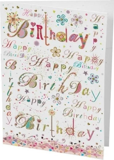 Kartolinë Turnowsky Birthday Gold Lettering, format B6, me zarf, e artë