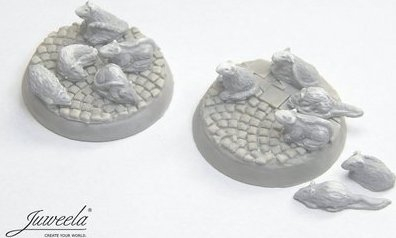 Aksesorë për modelim Juweela Rats Universal, set minjsh dekorativë për diorama, shumëngjyrësh