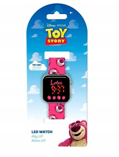 Orë dore Disney Toy Story Lotso, me ekran LED dixhital, plastike, rozë