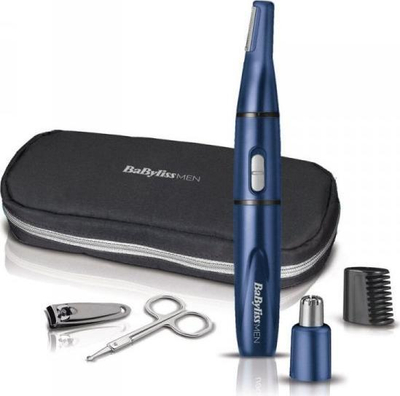 Trimmer për qime BaByliss for Men 7058PE, për hundë dhe veshë, me aksesorë, blu