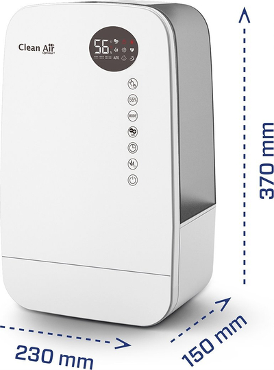 Lagështues ajri Clean Air Optima CA-607W, 65m², UVC dhe jonizues, i bardhë