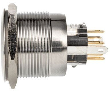 Buton metalik DimasTech Silverline Ring, 25mm, RGB, ngjyrë argjendi