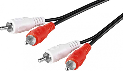 Kabllo audio RCA Wentronic Goobay AVK 128-1500, 15 m, stereo, e zezë