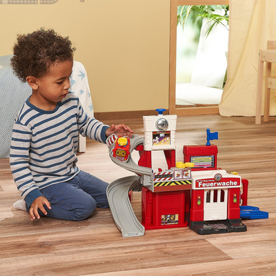 Lodër stacion zjarri VTech Tut Tut Baby Flitzer, interaktive, me kamion zjarrfikës, e kuqe