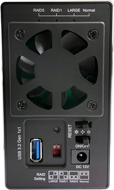 Kuti e jashtme për hard disk LC-Power LC-35U3-RAID-2, 2x 3.5", USB 3.2, RAID, e zezë