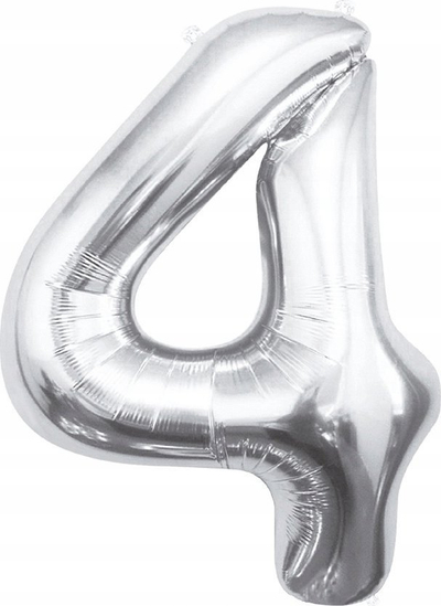 Balonë shkronjë Godan Number 4 BC HSR4, 85 cm, argjend