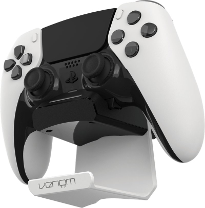 Dock karikues për kontrollor Venom VS5018 PS5, me USB, me mbajtëse për kufje, i zi e bardhë