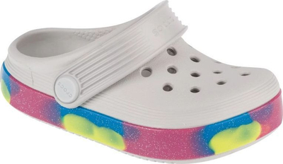 Sandale për kalamajt Crocs Off Court Glitter Band Clog T Jr 209717-1FS, me rrip mrapa, ngjyrë e bardhë