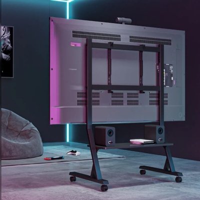 Stendë TV mobile Techly ICA-TR325, 45"-90", 60kg, rafte AV, e zezë