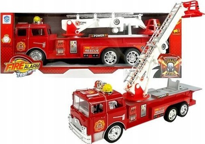 Lodër kamion zjarrfikës Fire Truck, drita dhe tinguj, shkallë me boom, i kuq