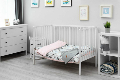 Set shtrati për kalama Sensillo Little Deer, 2 pjesë, 100x135 cm, gri me figura dreri