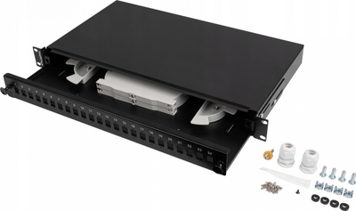 Patch panel optik Lanberg Rack 1U, 24 porta SC LC, 19", i zi