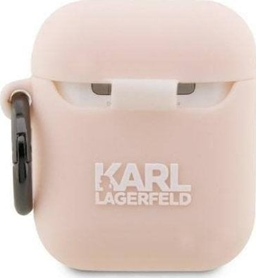 Mbulesë mbrojtëse Karl Lagerfeld Choupette Head 3D për AirPods 1/2, silikoni, rozë