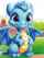Libër ngjyrosjeje Blue Dragon, me shkëlqim, me ngjitëse, shumëngjyrësh