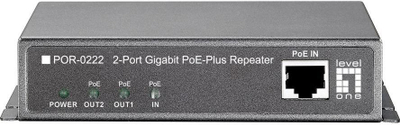 Përsëritës rrjeti PoE LevelOne 552050, 2 porta, i zi