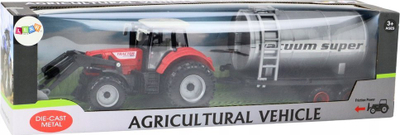Lodër traktor me cisternë Leantoys, 58 cm, plastikë, i kuq