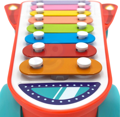 Lodër ksilofon Woopie Happy Rocket Piano, 8 nota, me litar për ta tërheq, shumëngjyrësh
