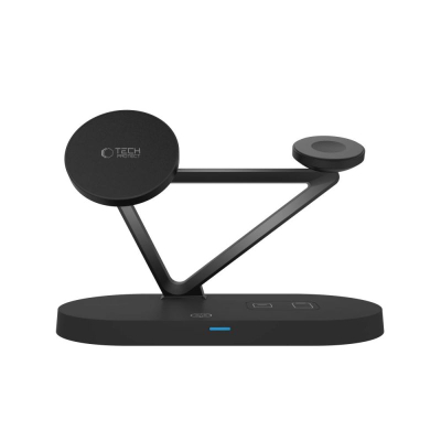 Karikues wireless 3 në 1 Tech-Protect QI15W-A41, 15W, MagSafe, i zi