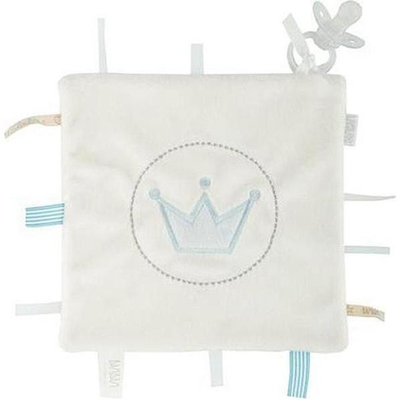 Pëlhurë qetësuese për bebe Bambam Cuddle Cloth, me lidhëse biberoni, e bardhë