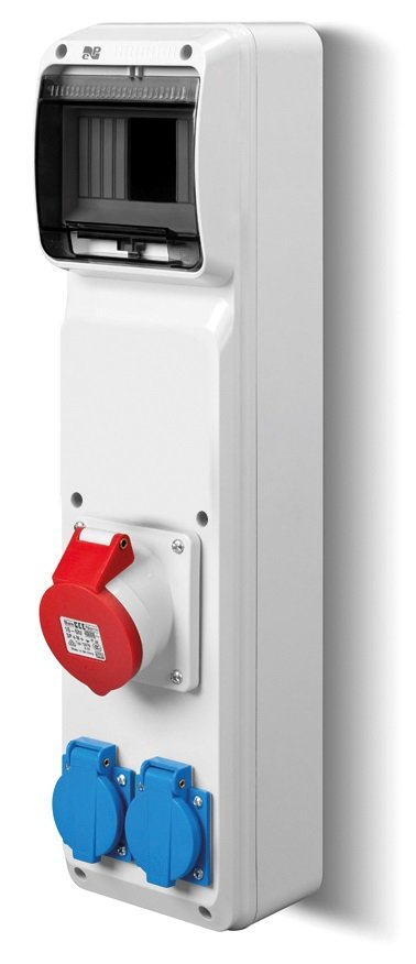 Rozdzielnica silowa 6 modulow 2x2P+Z 3P+N+Z 16A - 6240-03