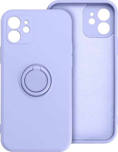 Këllëf silikoni me RING për Apple iPhone 14 Pro, 6.1", me unazë për ta mbajt në dorë, vjollcë
