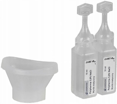 Set për shpëlarje sysh Zpo Eye Rinsing, solucion 0.9% NaCl, 2 ampula, transparent