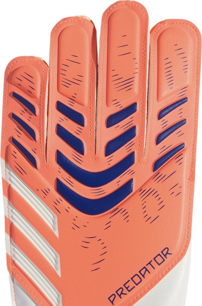 Doreza portieri për kalamaj adidas Predator Glove Training, latex Soft Grip, mbyllje me Velcro, të bardha portokalli