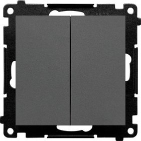 Çelës dritash dyfishtë Kontakt-Simon 55 TW5.01/116, 10AX 250V, IP44, grafit mat