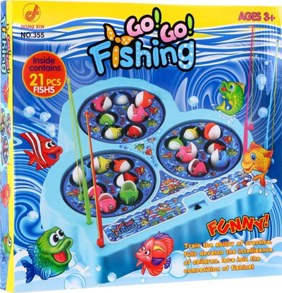 Lojë peshkimi Dong Xin Go Go Fishing, 21 peshq, 4 kallama, blu