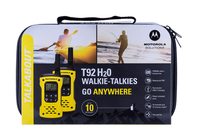 Walkie talkie Motorola T92 H2O, rezistent ndaj ujit, rreze deri 10 km, i verdhë