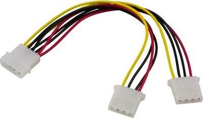 Kabllo energjie PC Deltaco, Y Molex IDE në 2x Molex, set me 6 copë