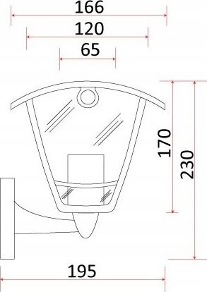 Lampë muri me diell LED V-TAC, 300lm, IP44, e zezë