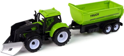 Set lodrash LeanToys Farm Vehicles, 2 traktorë me rimorkio, jeshile