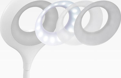 Lampë tavoline Hurtel 1CF1ECC9, LED 3W, me kapëse, e bardhë
