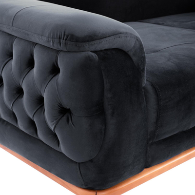 Divan-Shtrat 2 ulëse BENNINGTON, 180×95×80 cm HM3250.01, zezë