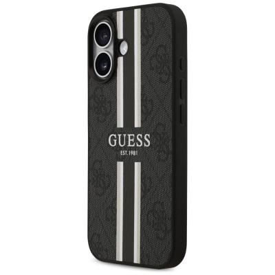 Mbulesë telefoni Guess 4G Printed Stripes MagSafe, për iPhone 17, TPU, e zezë