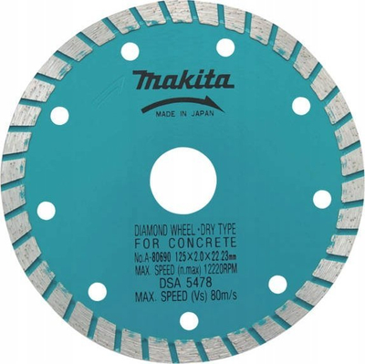 Disk diamanti Makita A-80690, 125mm, për beton, ngjyrë blu